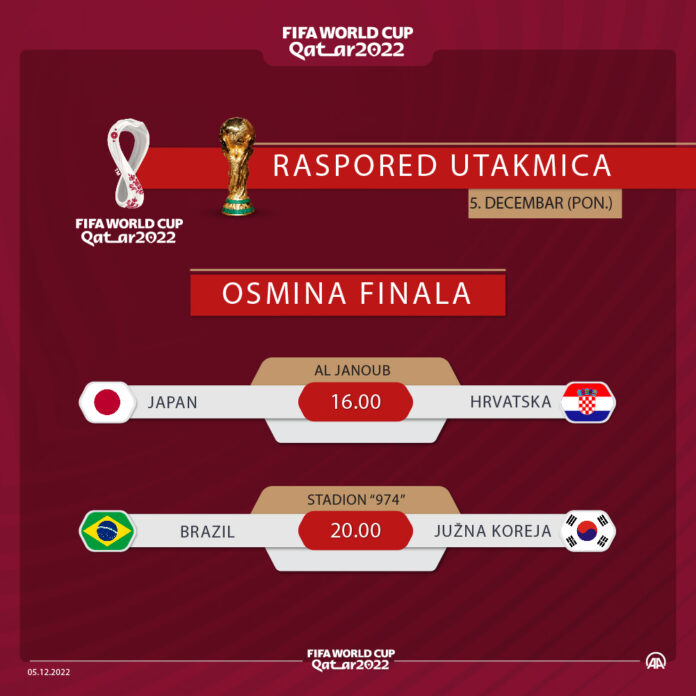 INFOGRAFIKA - Danas dva meča osmine finala SP u Kataru: Hrvatska - Japan i Brazil - Južna Koreja